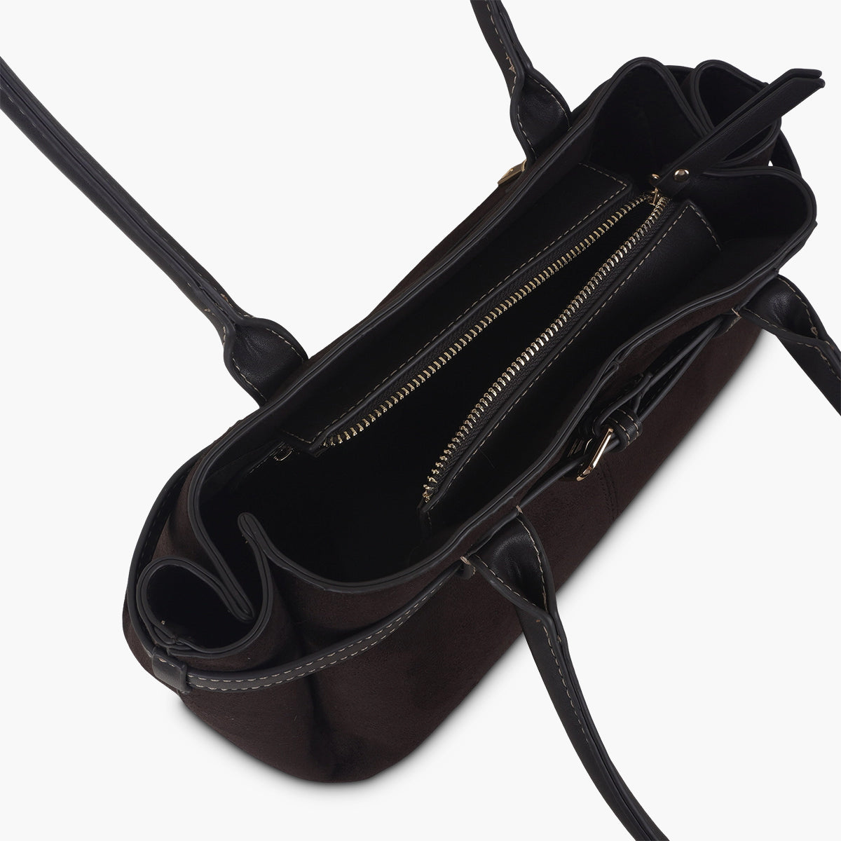 Sac porté épaule bimatière marron