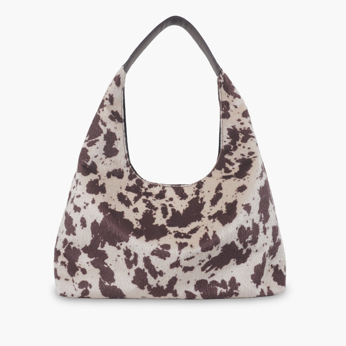 Sac hobo porté épaule texturé motif vache