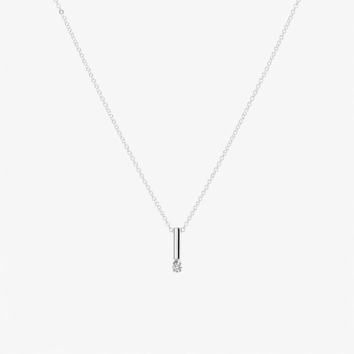 Collier barre avec zirconium Argent Garanti