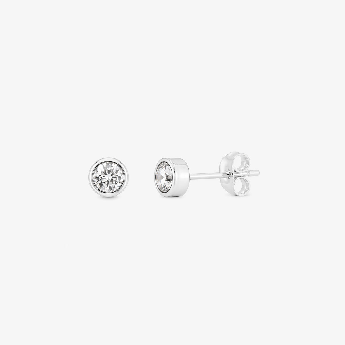 Puces d'oreilles Argent Garanti et zirconium - argenté