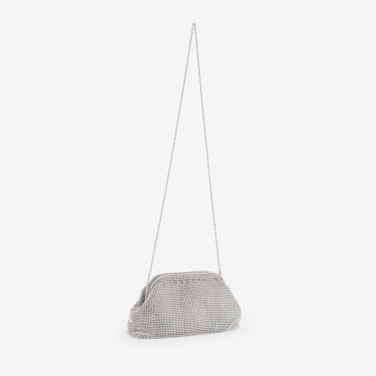 Pochette frame strassée argentée
