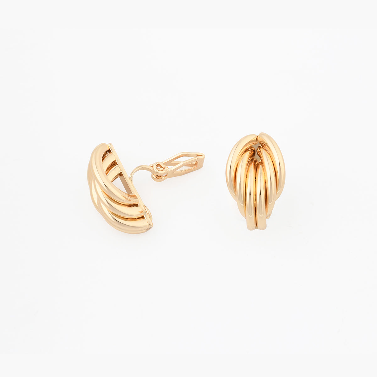 Boucles d'oreilles clips - anneaux dorés