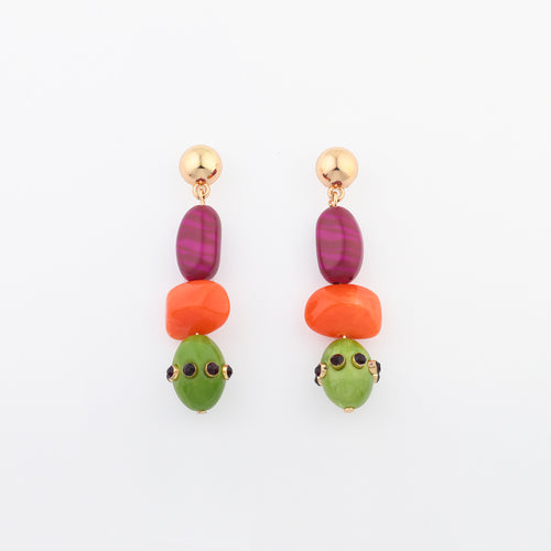 BOUCLES D’OREILLES PERLES FANTAISIE MULTICOLORE