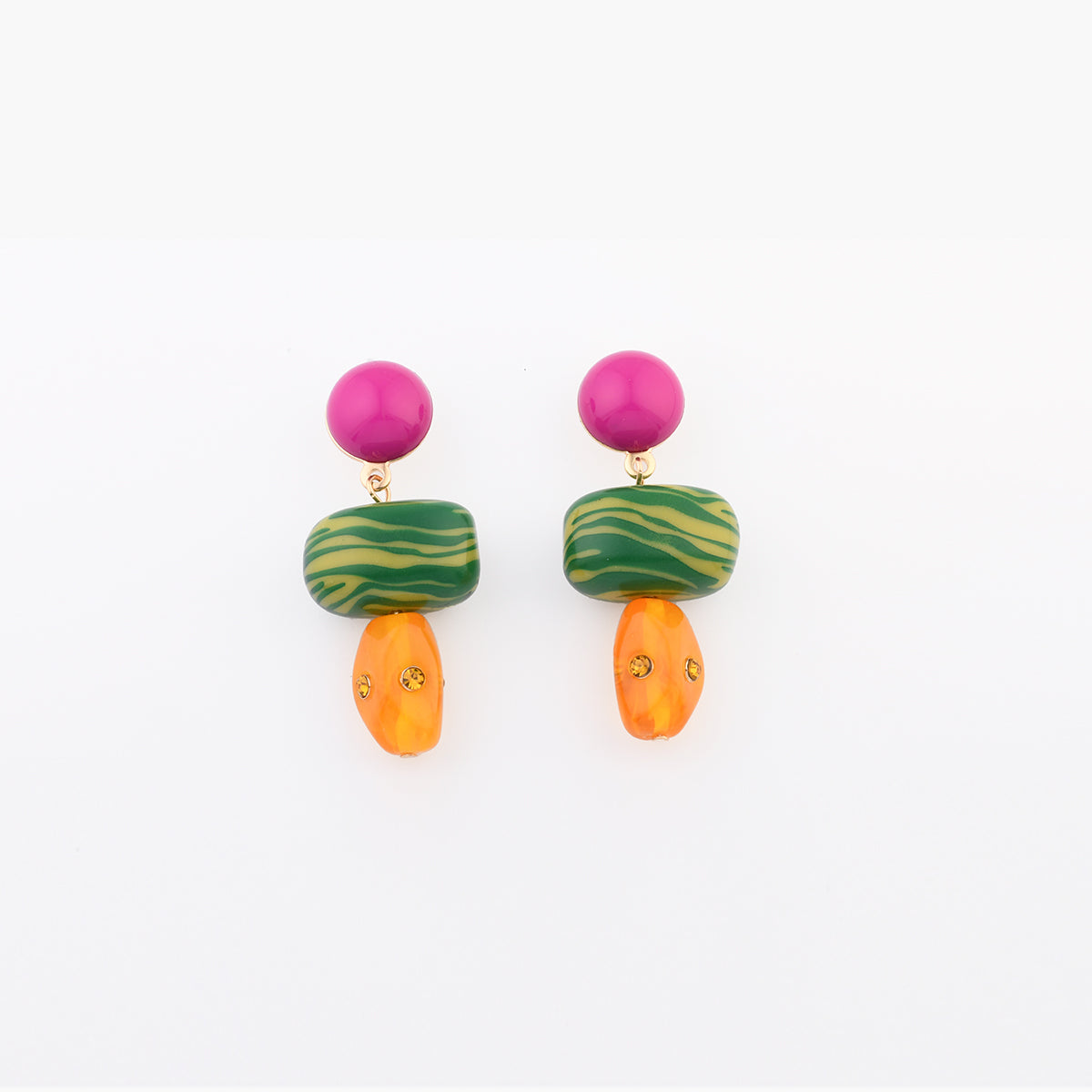 Boucles d’oreilles perles fantaisie multicolores