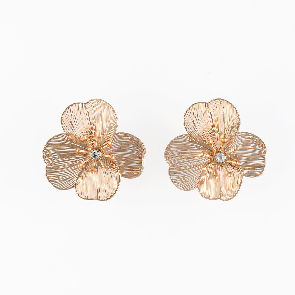 Boucles d’oreilles clips - fleurs en filigrane dorées