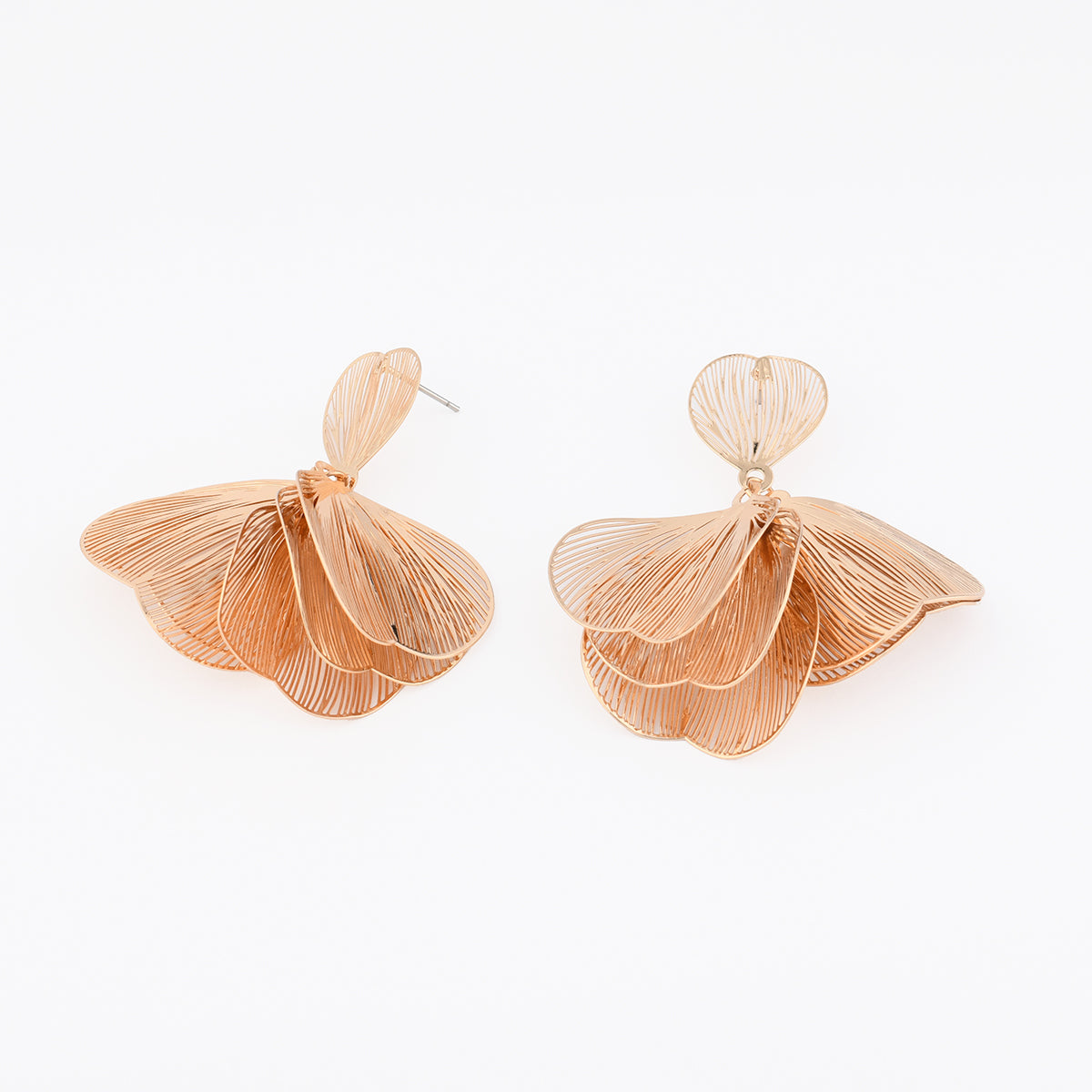 Boucles d'oreilles pétales dorées