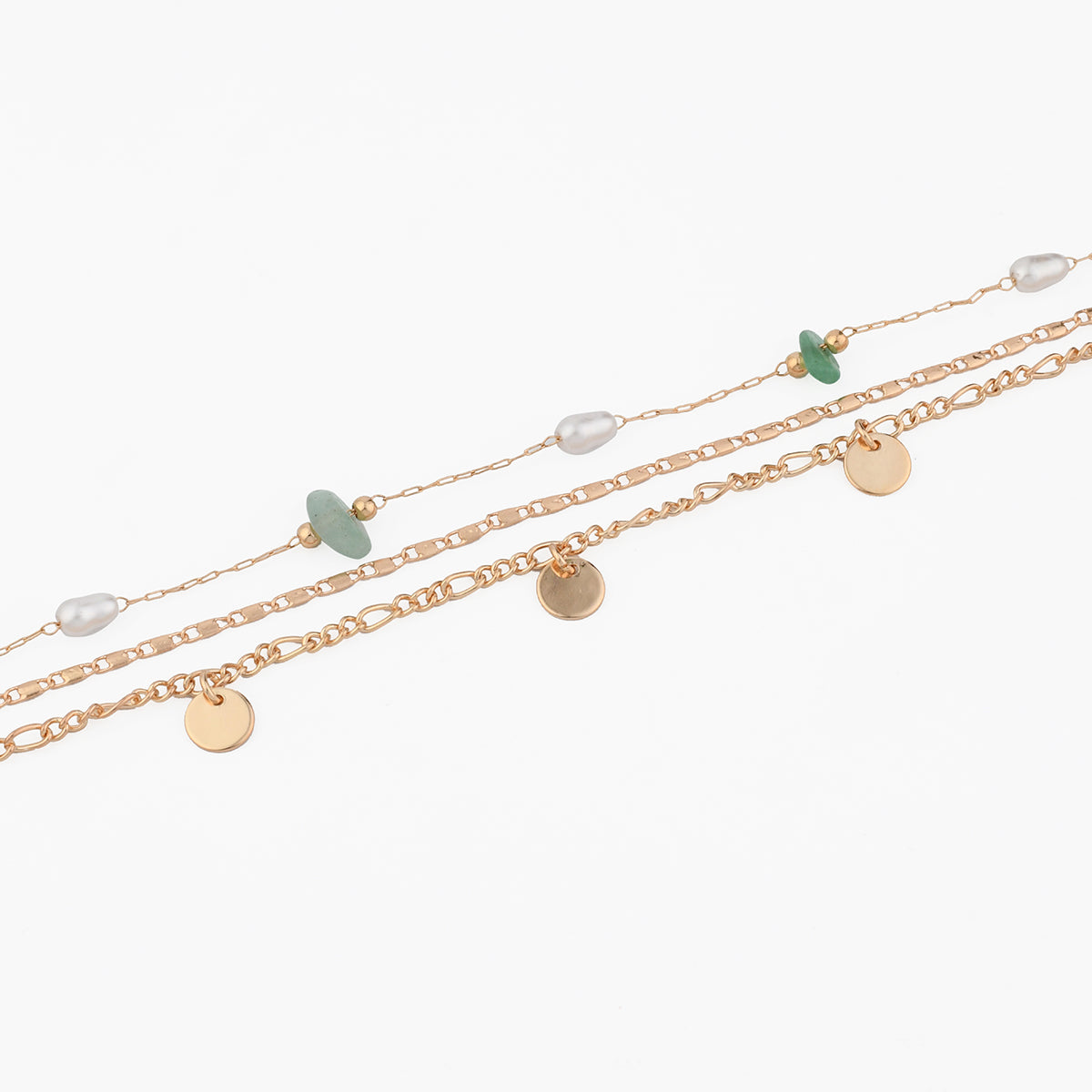 Chaine de cheville multi chaine et pierre d'Aventurine