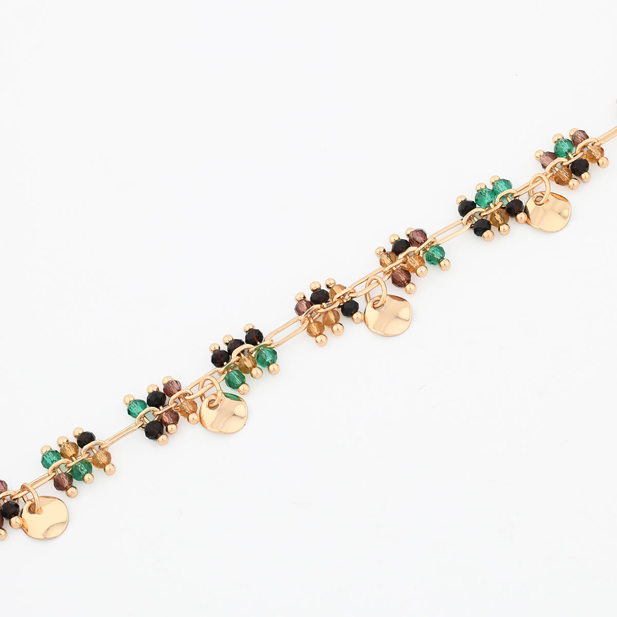Bracelet à maillons avec perles à facettes multicolores