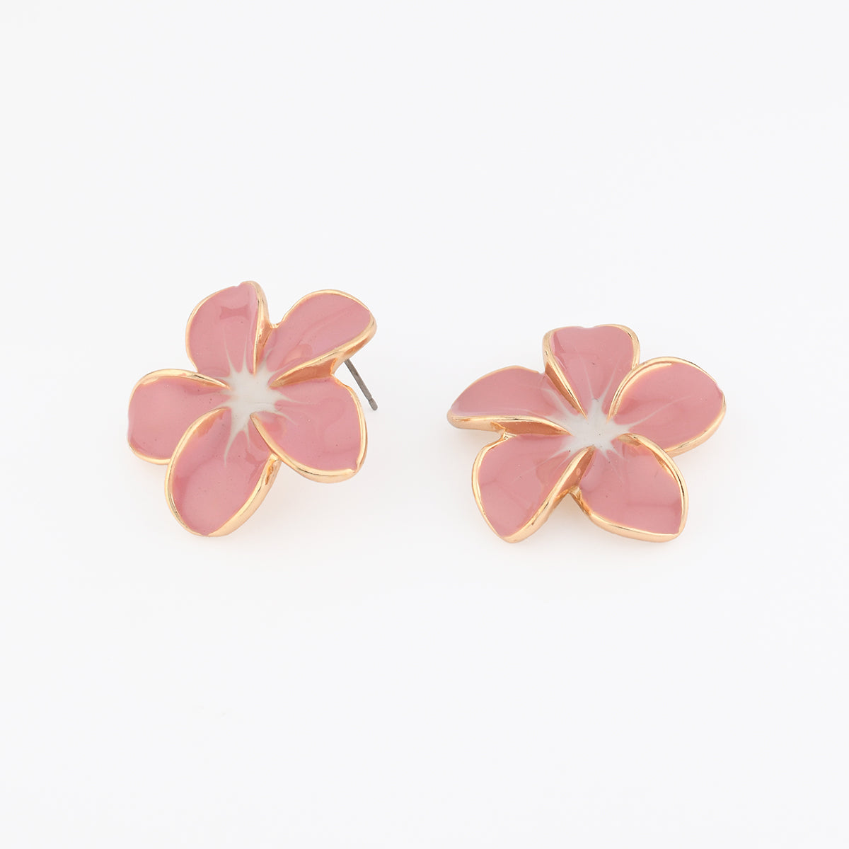 Boucles d'oreilles fleurs tropicales roses