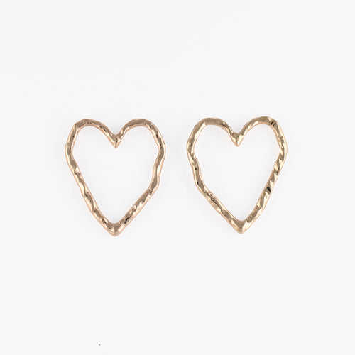 BOUCLES D'OREILLES CŒURS MARTELÉS DORÉS