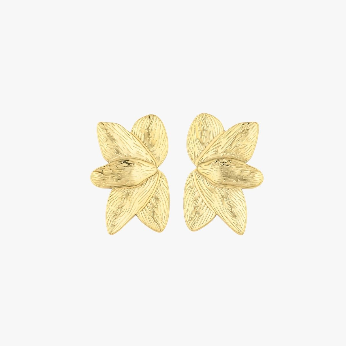 Boucles d'oreilles demi-fleurs acier inoxydable