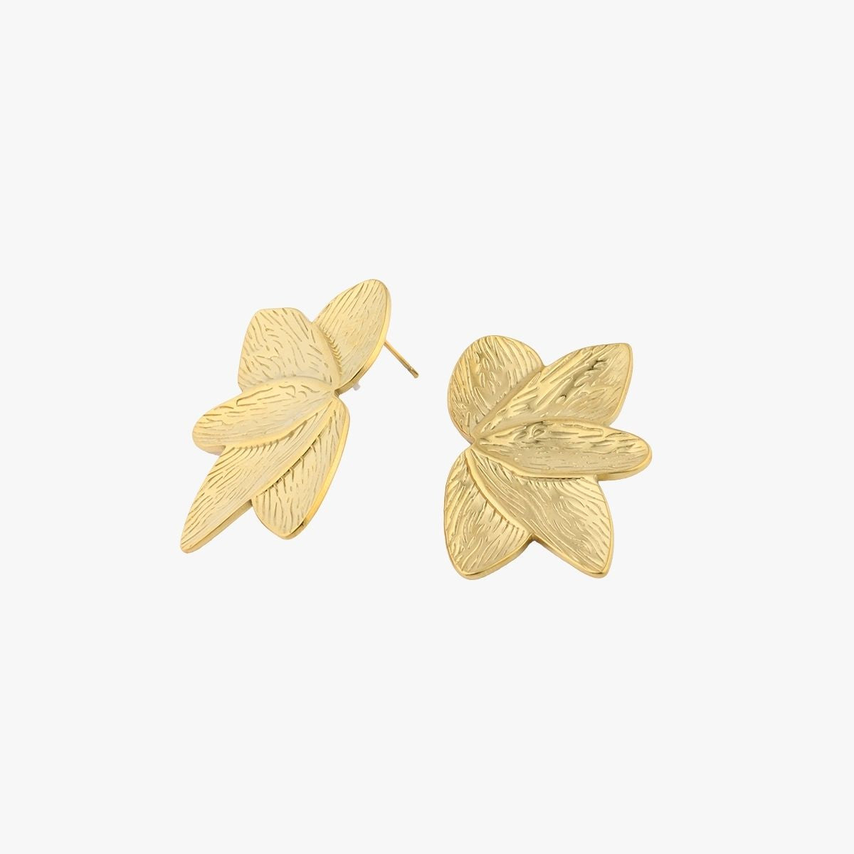 Boucles d'oreilles demi-fleurs acier inoxydable