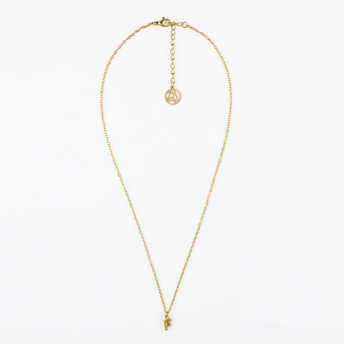 Collier à pendentif lettre F acier inoxydable
