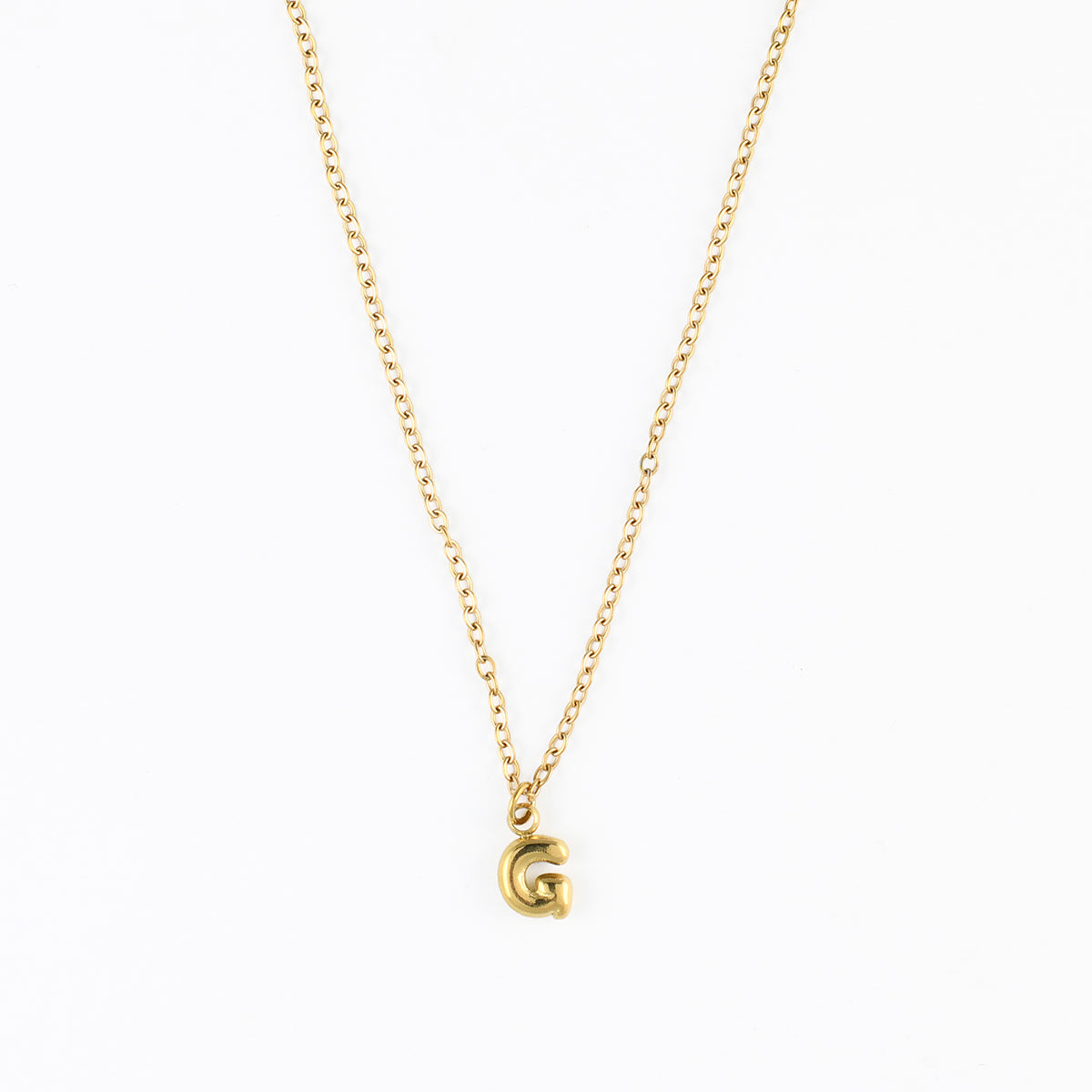 Collier à pendentif lettre G acier inoxydable