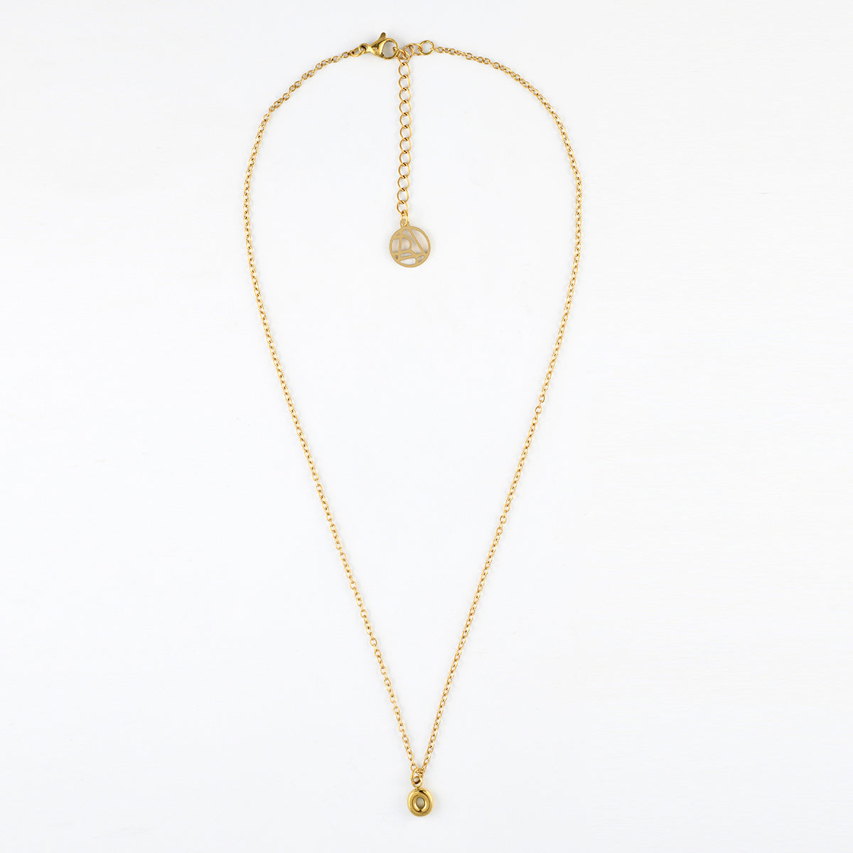 Collier à pendentif lettre O acier inoxydable
