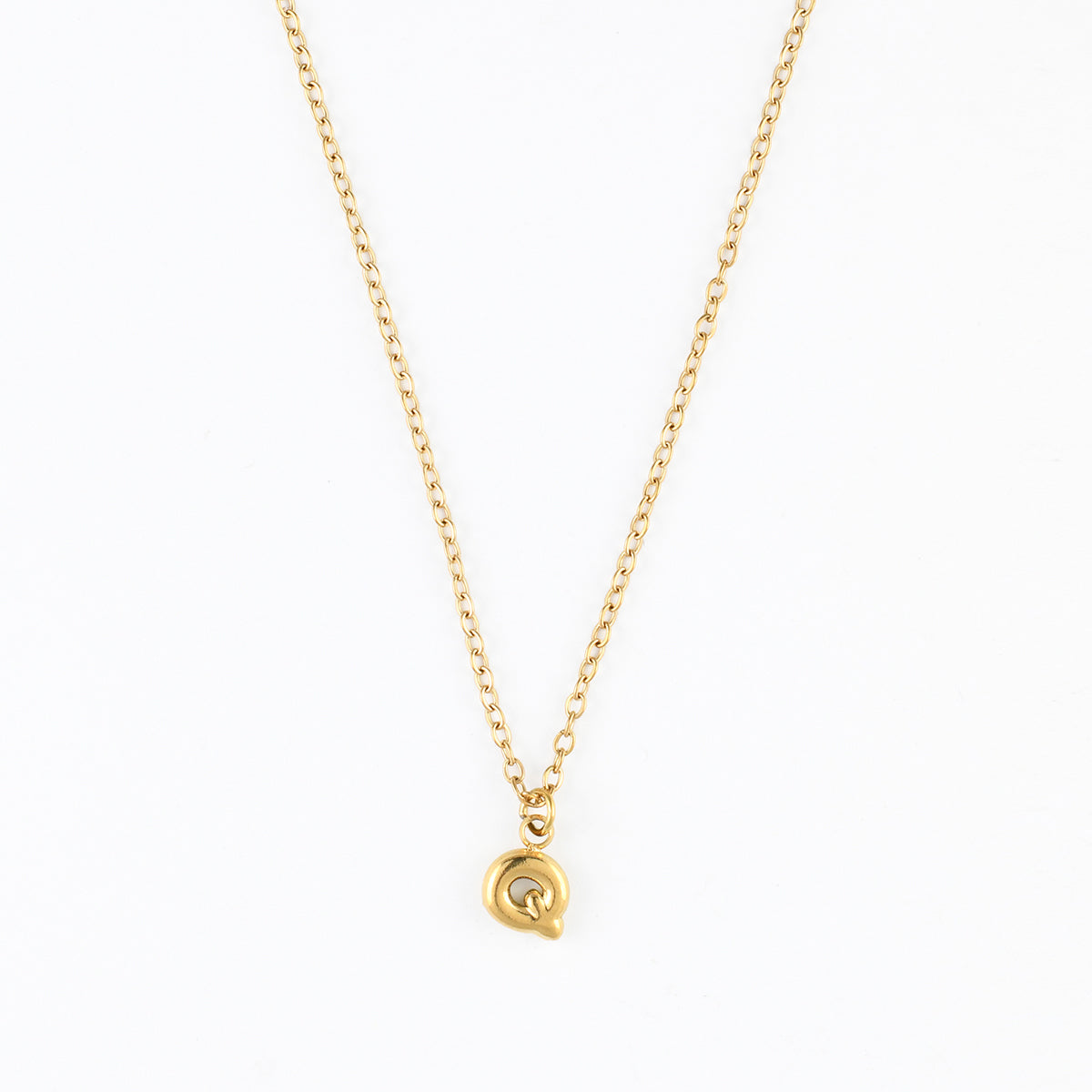 Collier à pendentif lettre Q acier inoxydable