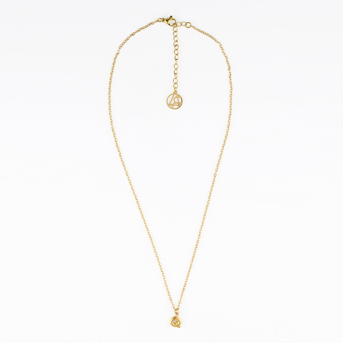 Collier à pendentif lettre Q acier inoxydable