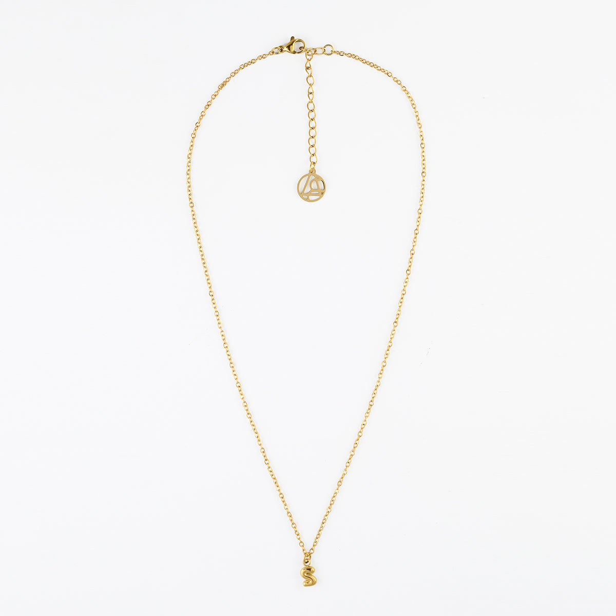 Collier à pendentif lettre S acier inoxydable