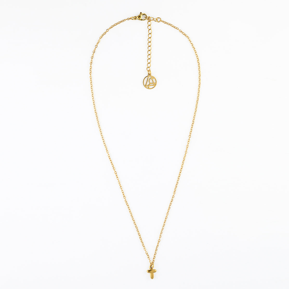 Collier à pendentif lettre T acier inoxydable