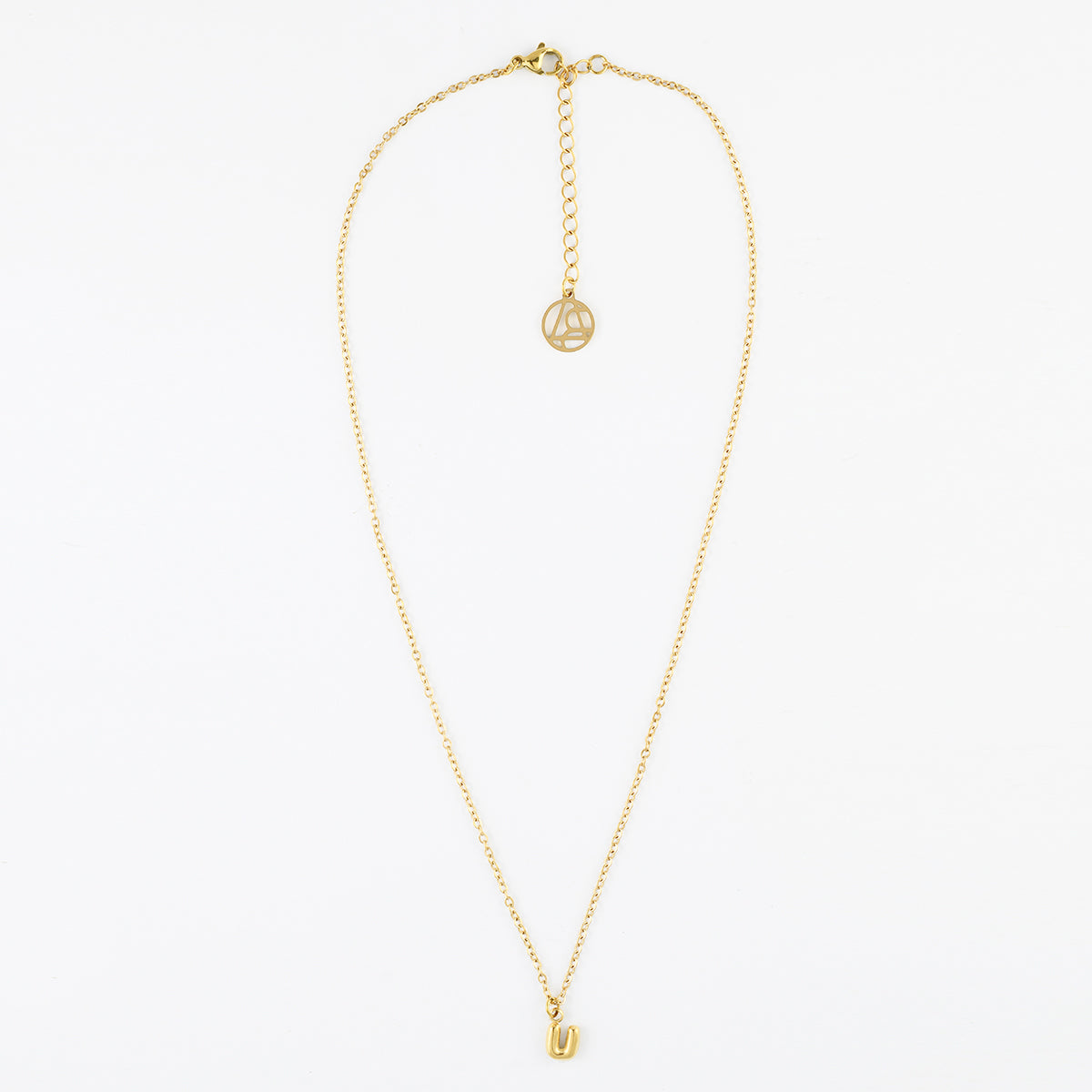 Collier à pendentif lettre U acier inoxydable