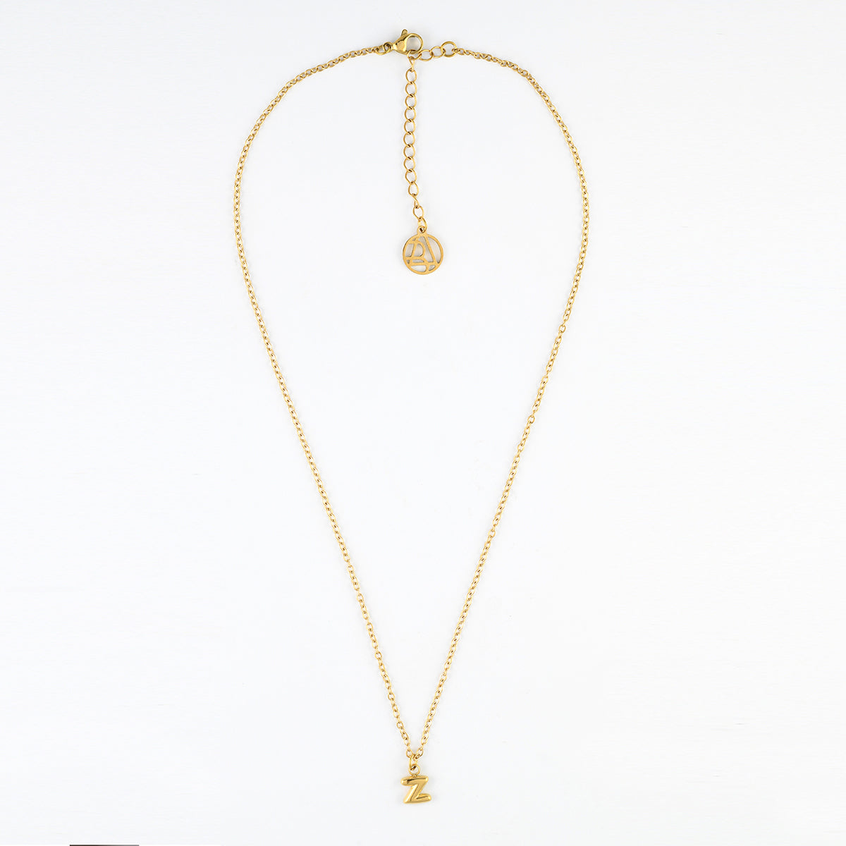 Collier à pendentif lettre Z acier inoxydable