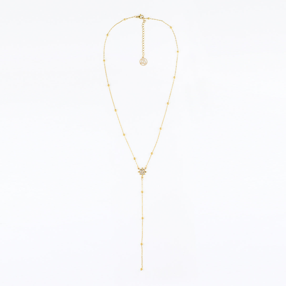 Collier chaîne Y acier inoxydable et étoile strassée