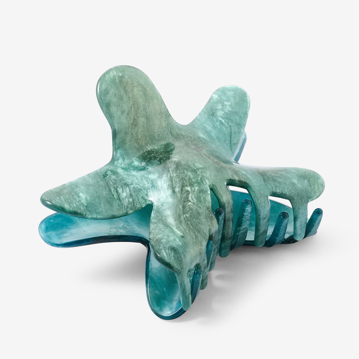 Pince à cheveux étoile de mer bleu turquoise