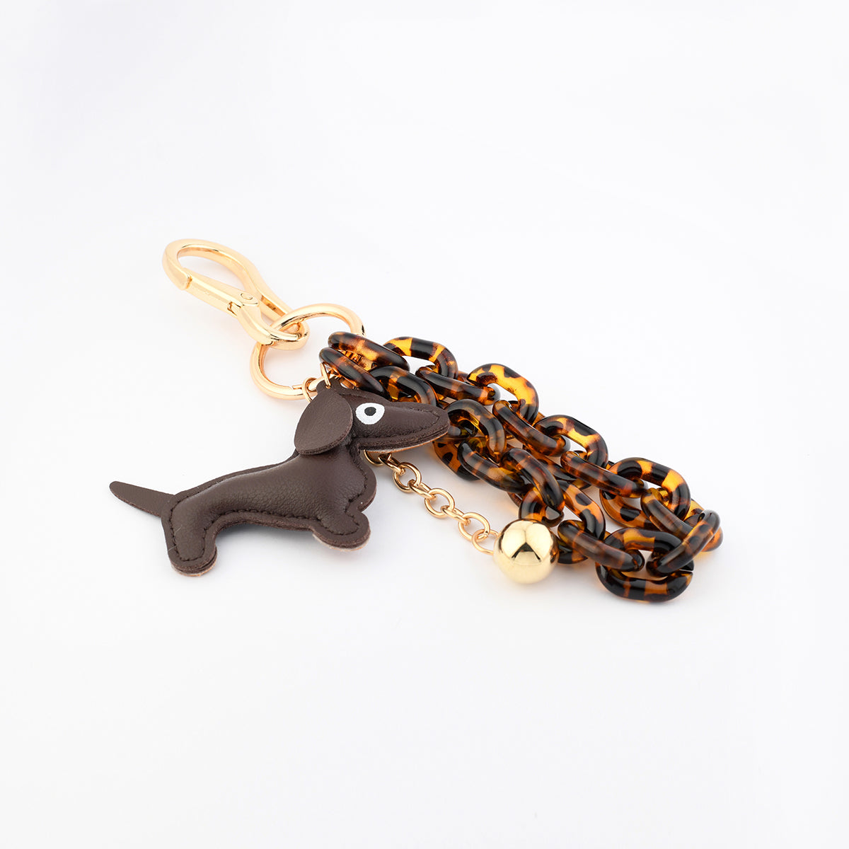 Bijoux de sac teckel marron