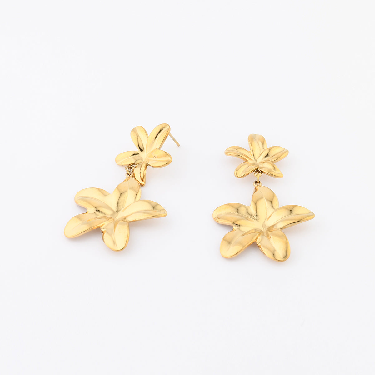 Boucles d'oreilles fleurs tropicales Acier inoxydable