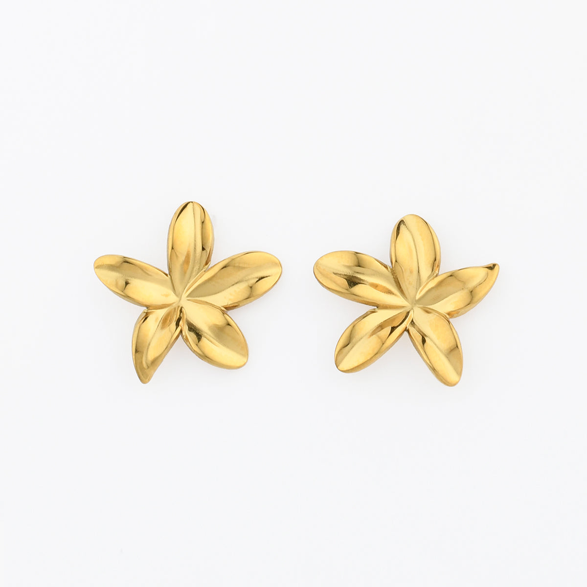 Boucles d’oreilles fleurs dorées Acier inoxydable