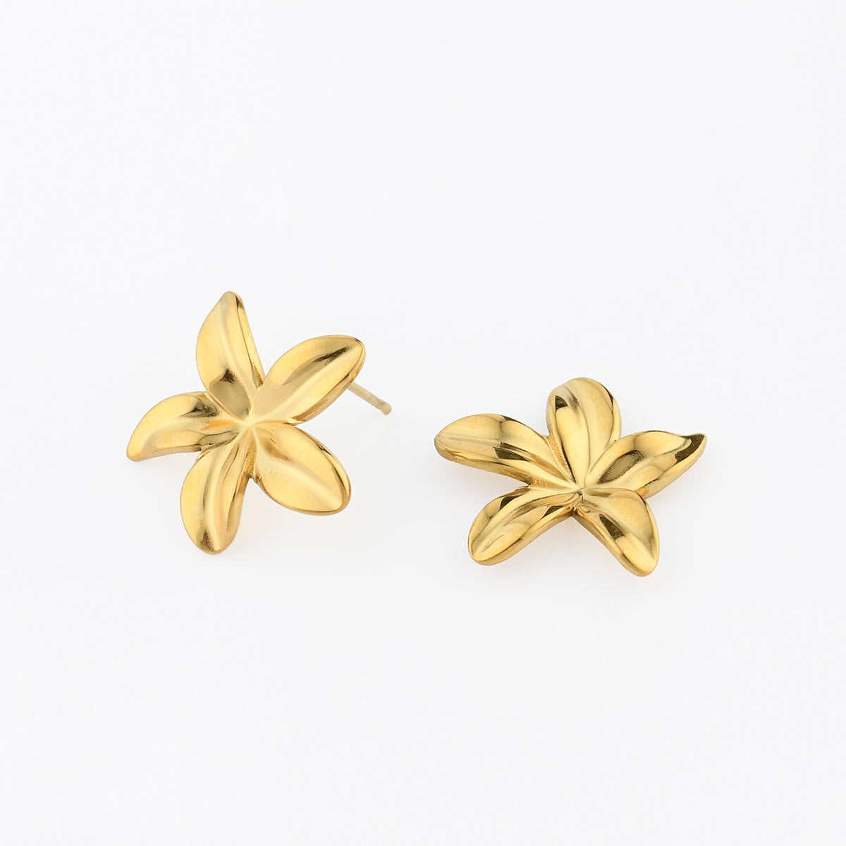 Boucles d’oreilles fleurs dorées Acier inoxydable