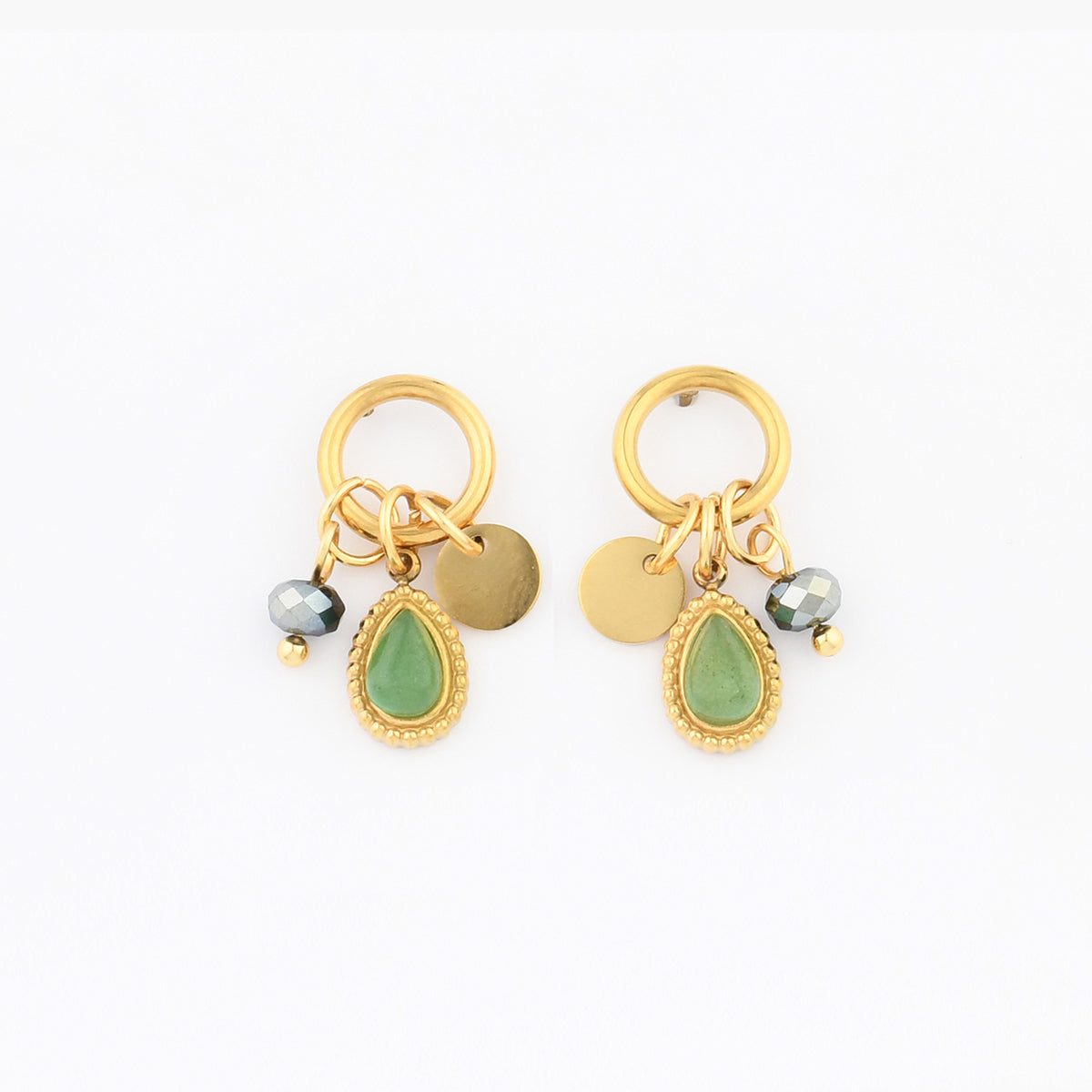 Boucles d'oreilles acier inoxydable à pampilles fantaisie