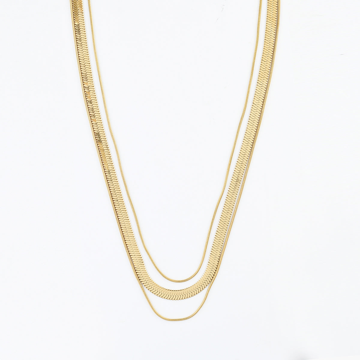 Collier chaîne 3 rangs acier inoxydable