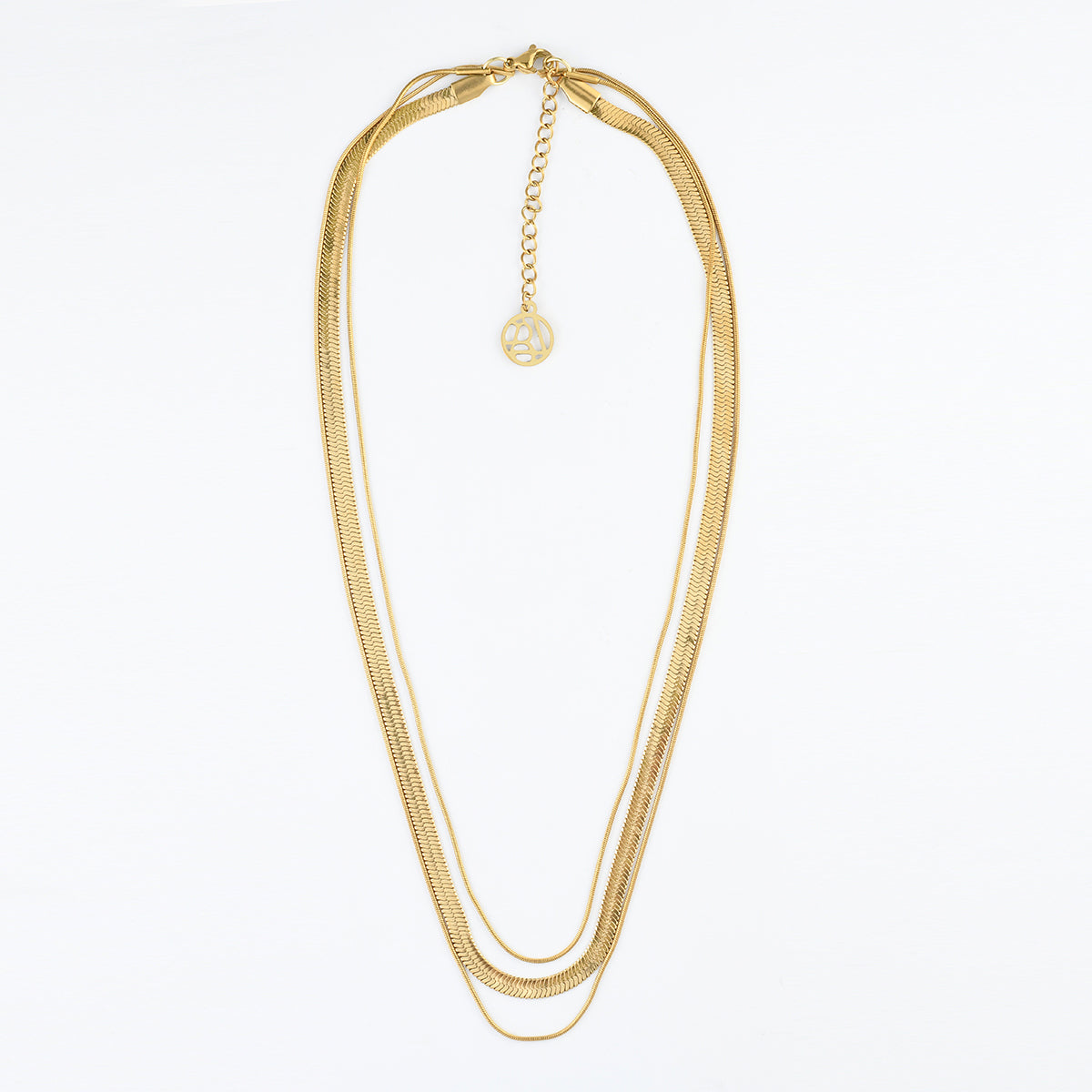 Collier chaîne 3 rangs acier inoxydable
