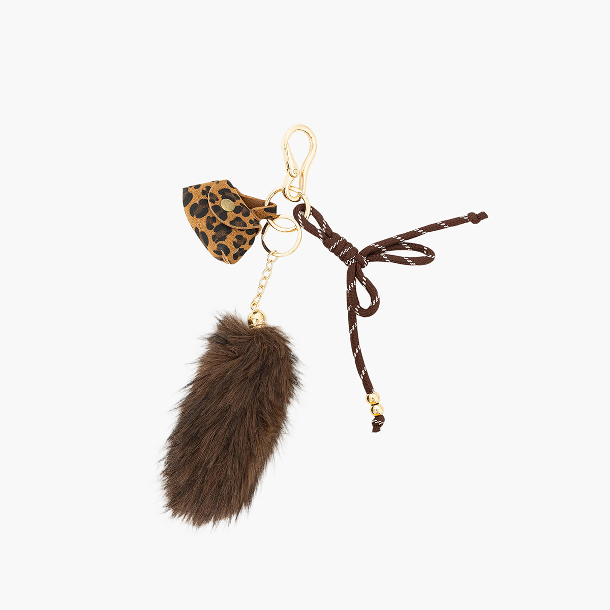 Bijoux de sac effet fourrure et petit sac léopard