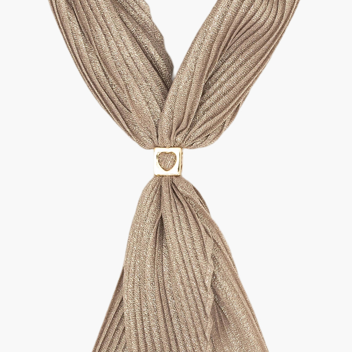 Foulard coloris taupe avec anneau d’attache amovible