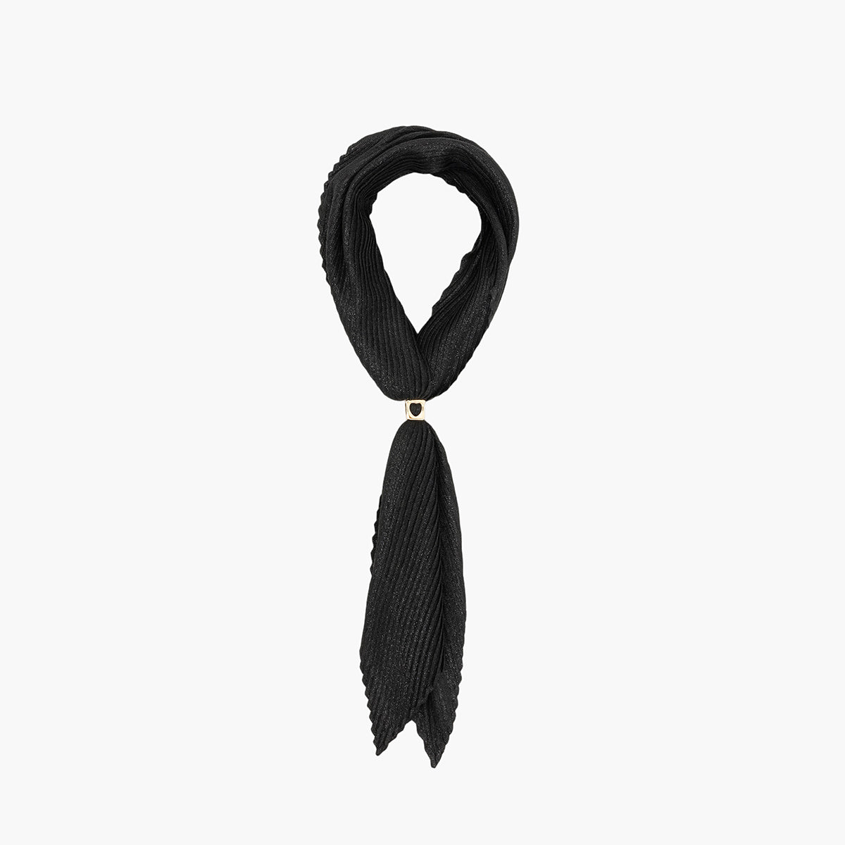 Foulard noir avec anneau d’attache amovible