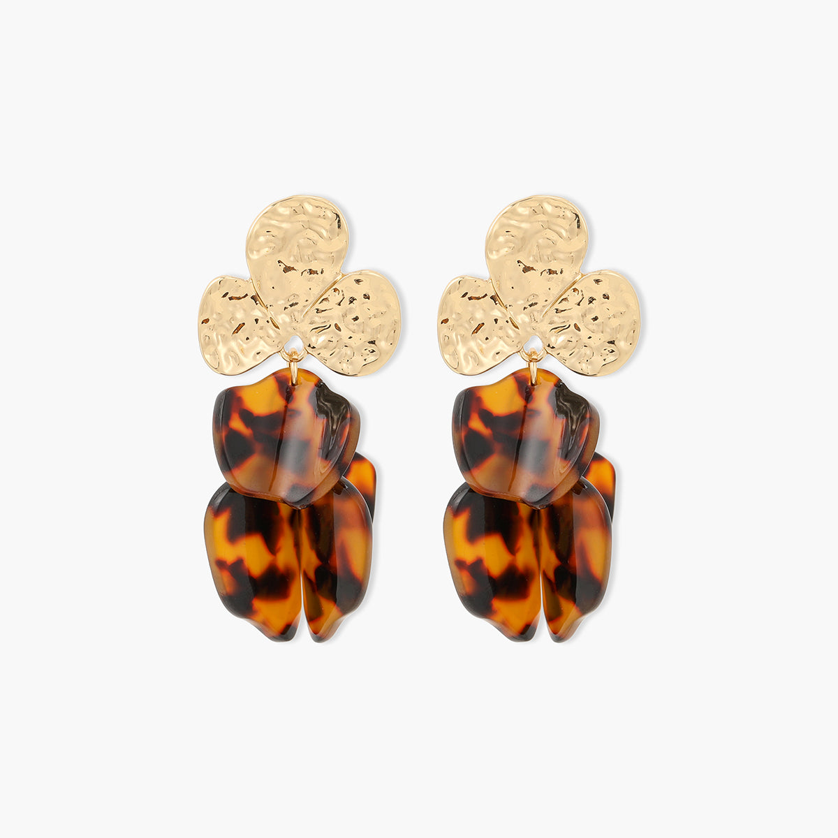 Boucles d'oreilles pétales en résine