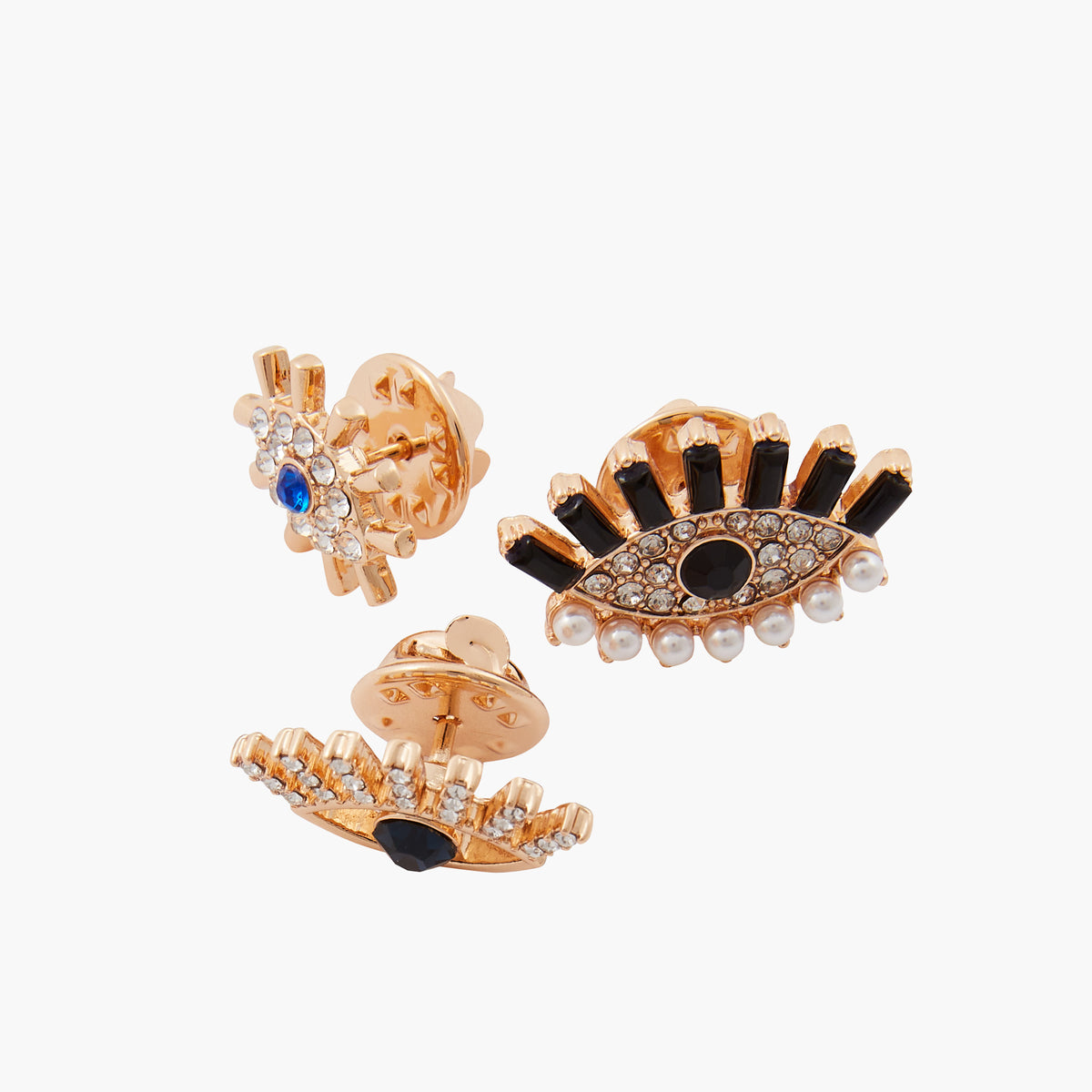 Set de 3 pins yeux avec strass