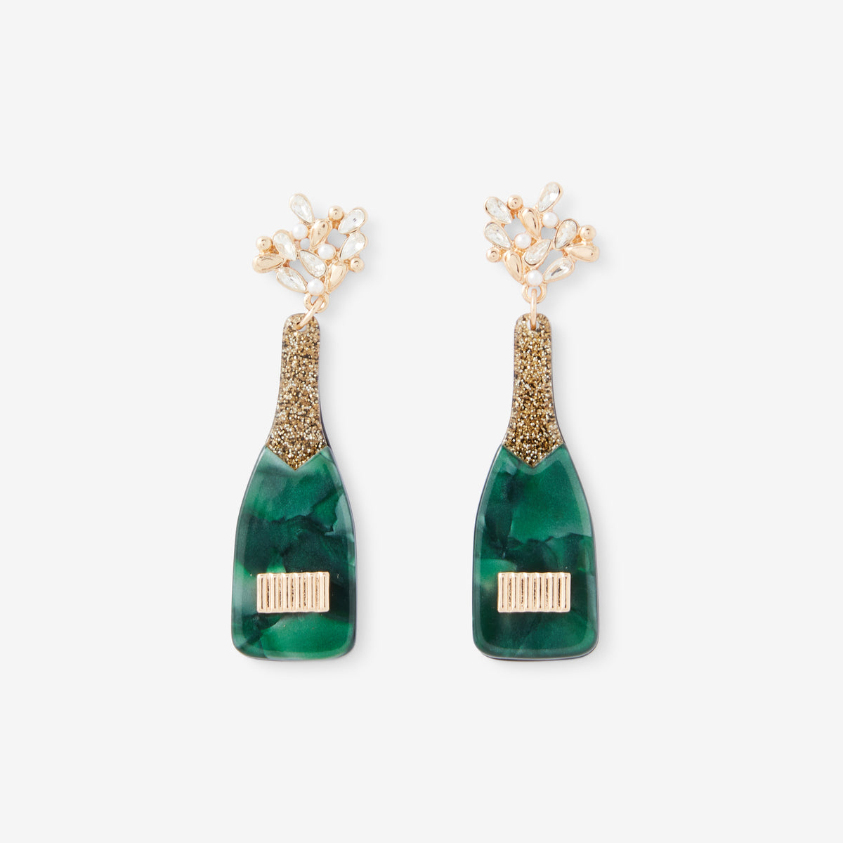 Boucles d'oreilles bouteille de champagne