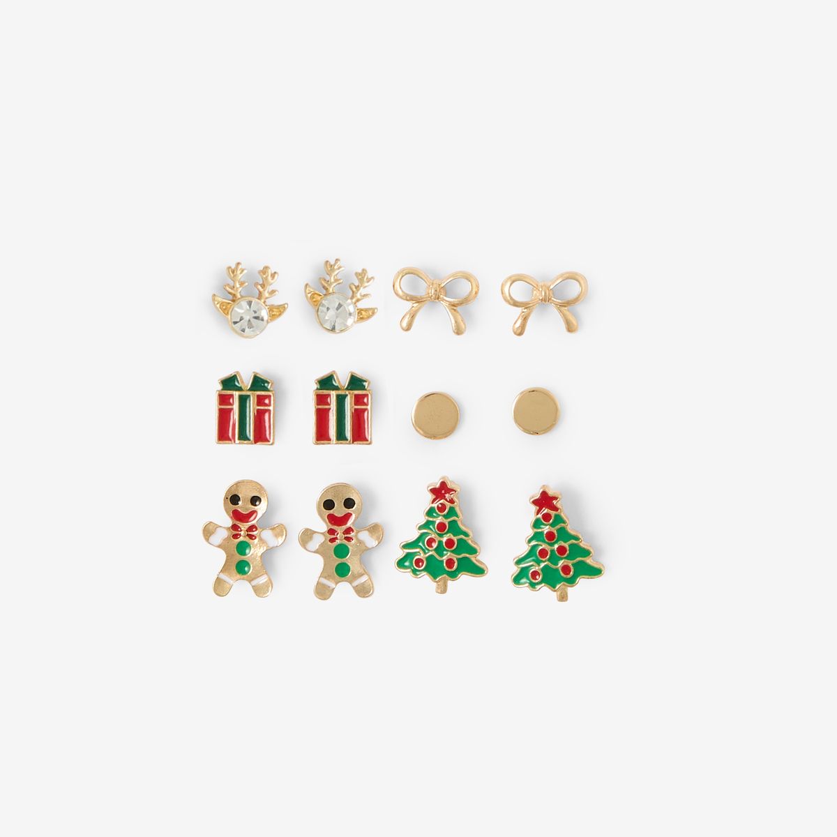 Set de 6 paires de puces d’oreilles de Noël assorties