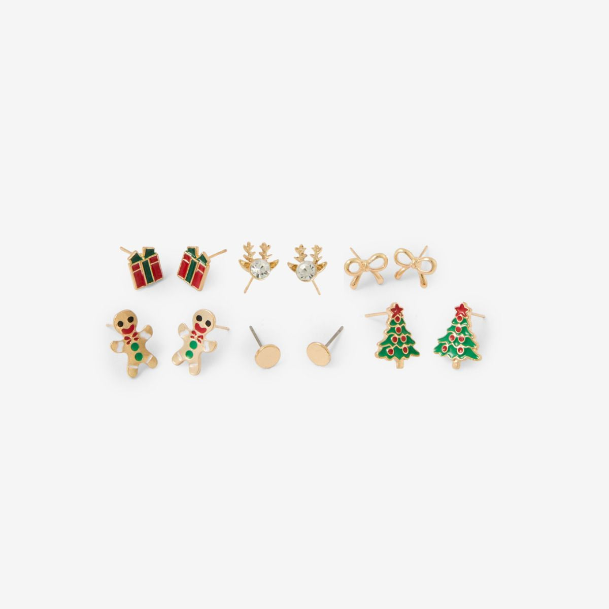 Set de 6 paires de puces d’oreilles de Noël assorties