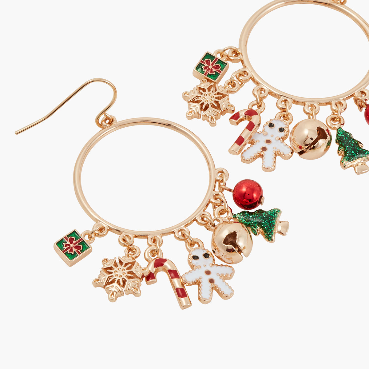 Boucles d'oreilles longues avec pampilles de Noël