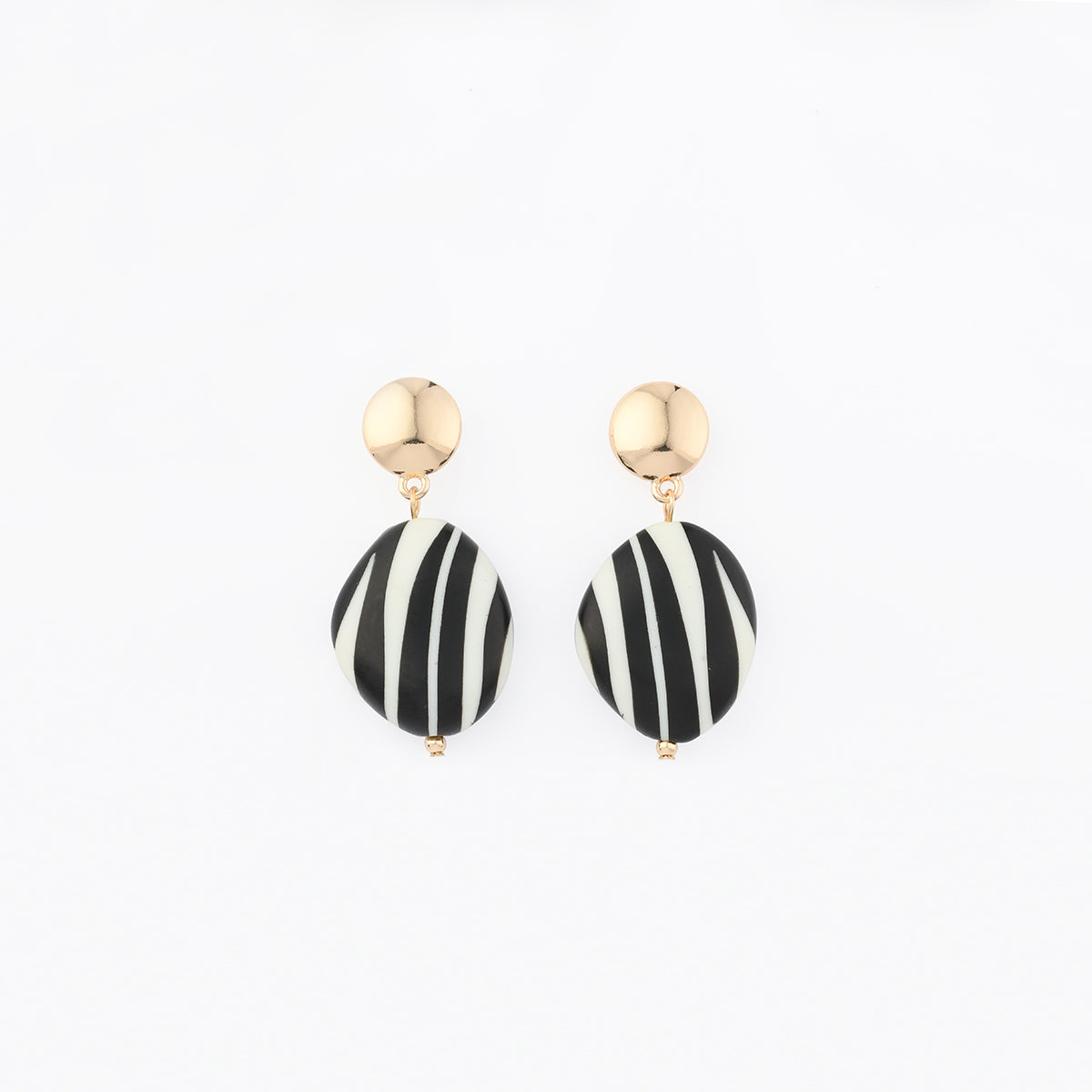 Boucles d'oreilles galets zébrés