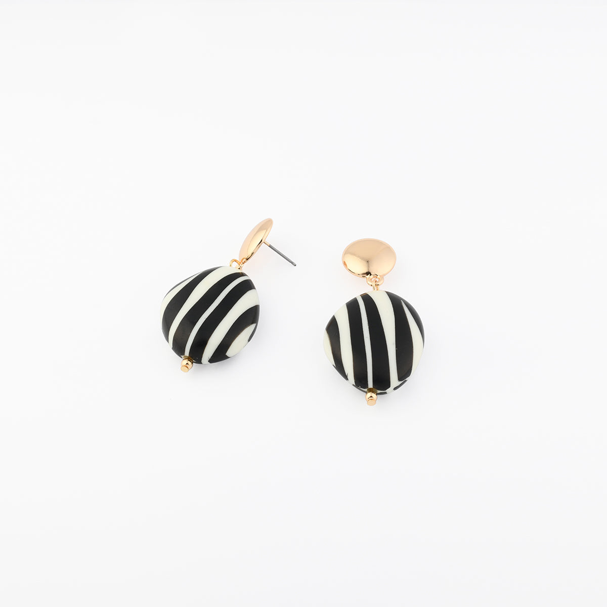 Boucles d'oreilles galets zébrés
