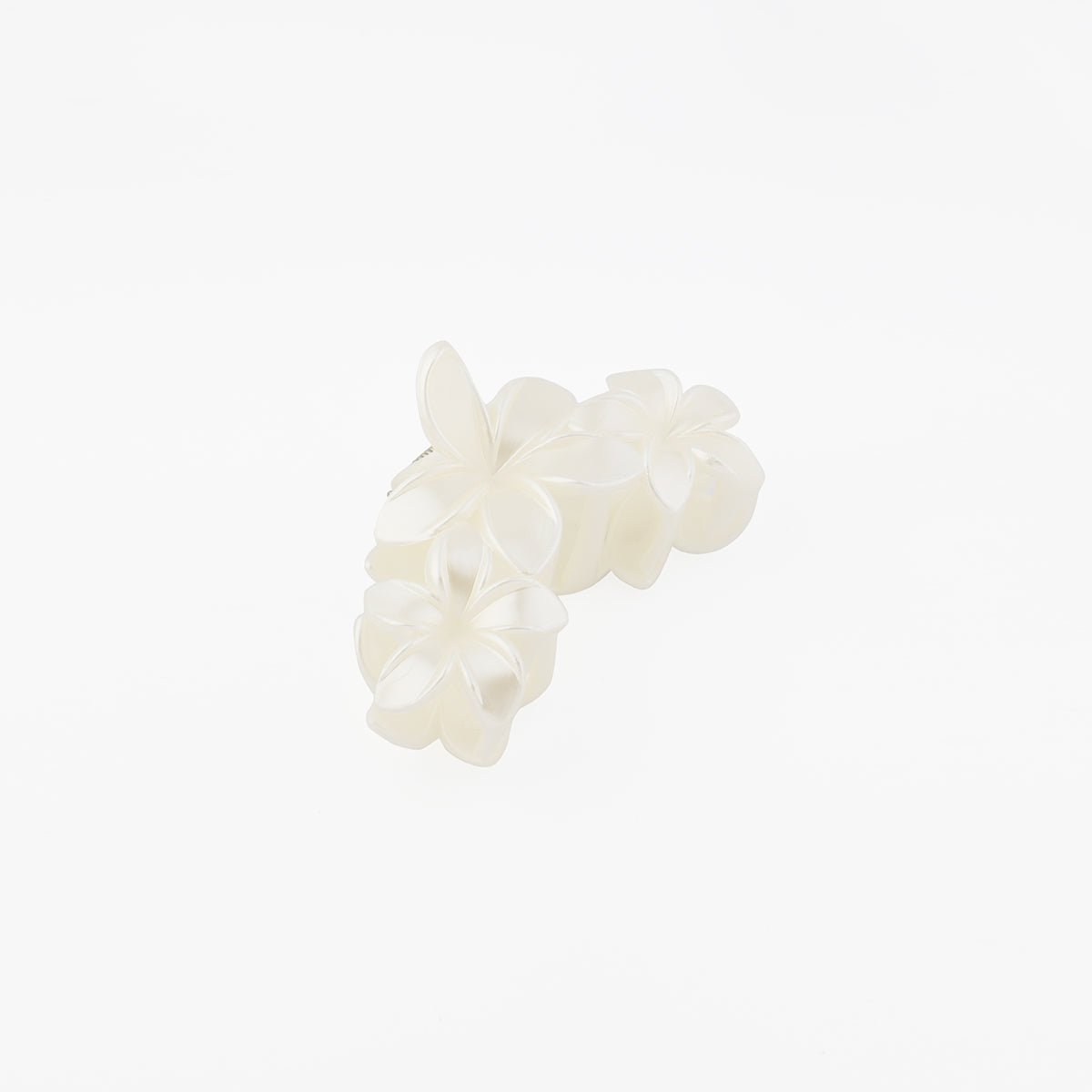 Pince à cheveux fleurs blanc perle