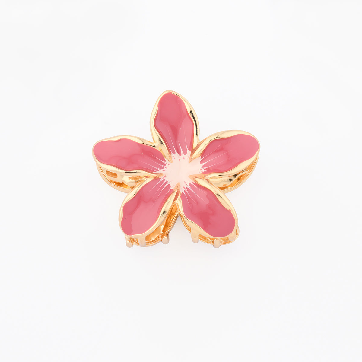 Pince à cheveux fleur rose