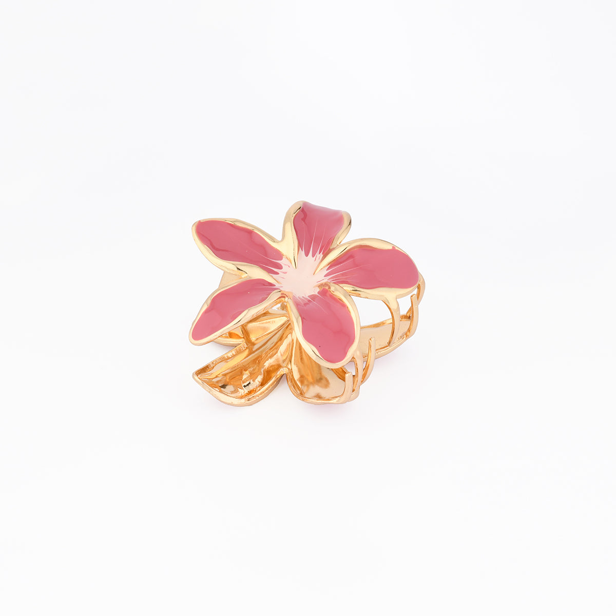 Pince à cheveux fleur rose