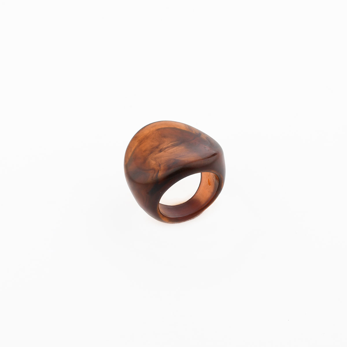 Grosse bague marron