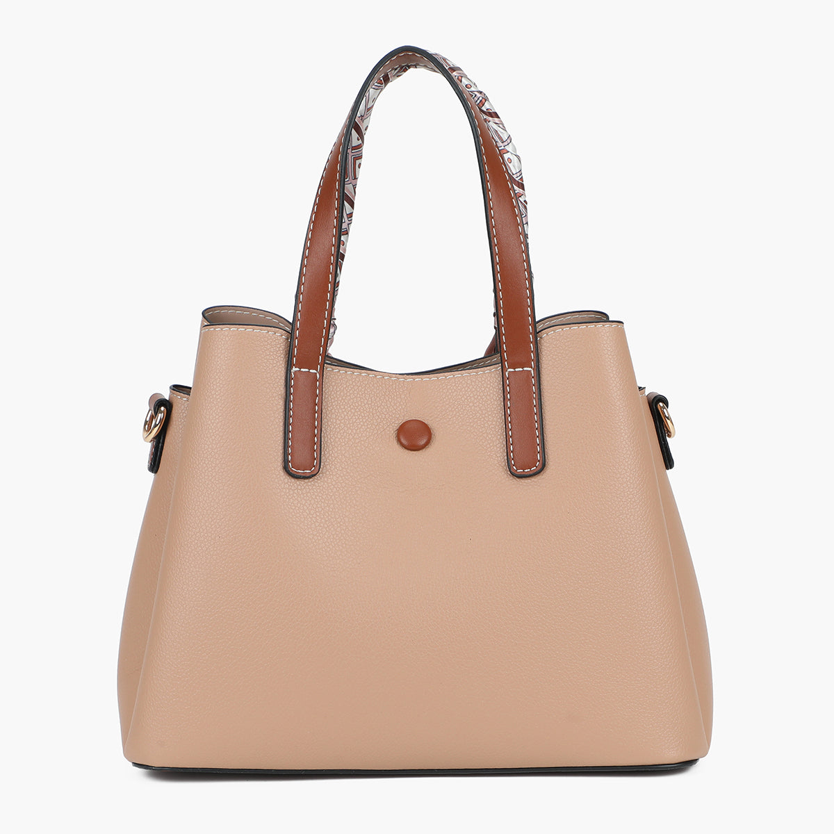 Petit sac à main nude effet grainé avec foulard